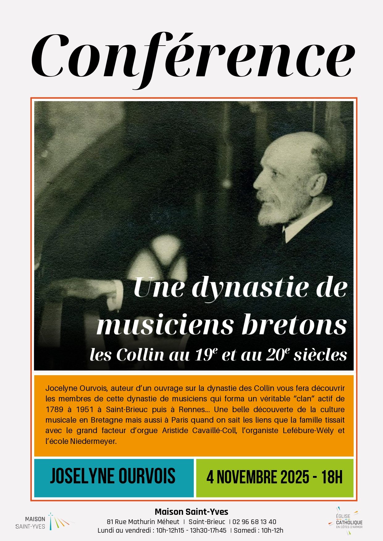 Conférence : Une dynastie de musiciens bretons @ Maison Saint-Yves | Saint-Brieuc | Bretagne | France